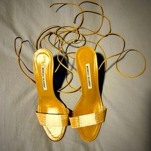 Manolo Blahnik Lace-up Sandals